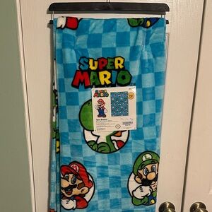 Super Mario Blue Throw Blanket